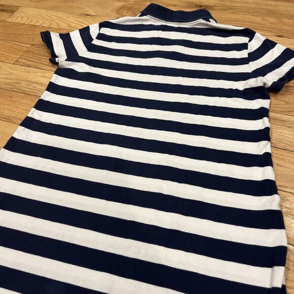 Polo Ralph Lauren The Mesh Mini Dress Women’s Large White Navy Striped Preppy - Picture 10 of 10
